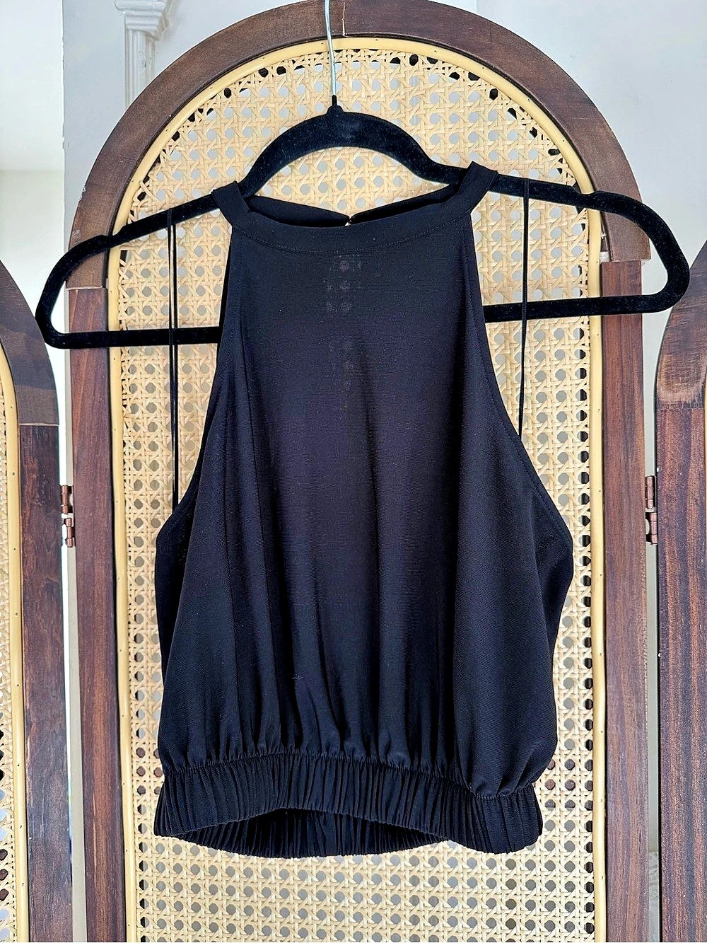 Zara Black Blouse Crop Top Size Medium